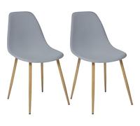 Lot de 2 chaises Style scandinave Taho Imitation chêne Atmosphera (Gris, Lot de 2 chaises Style scandinave Taho)