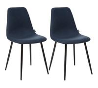 Lot de 2 chaises style scandinave Tyka Atmosphera - Bleu - Bleu -