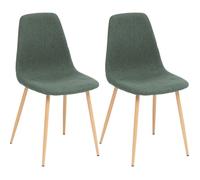Lot de 2 chaises style Vintage ""Marylin"" pieds métal imitation hêtre Atmosphera - 44x51x85,5 - Cèdre