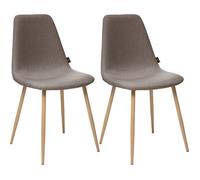 Lot de 2 chaises style Vintage ""Marylin"" pieds métal imitation hêtre Atmosphera - 44x51x85,5 - Taupe