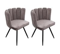 Lot de 2 Chaises Velours "Ariel" 79cm Gris