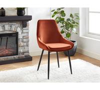 Lot de 2 chaises - Velours et métal noir - Terracotta - MASURIE