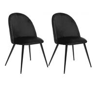 Lot de 2 chaises velours ""Slano"" Atmosphera - 52x54x84 - Noir