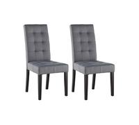 Vente-unique - Lot de 2 chaises en Tissu et Bois - Gris - VILLOSA - Salle à Manger