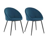 Lot de 2 chaises vintage diane velours bleu
