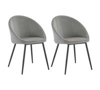 Lot de 2 chaises vintage diane velours gris