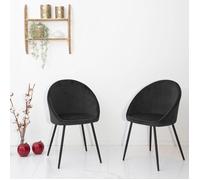 Lot de 2 chaises vintage DIANE velours noir