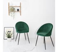 Lot de 2 chaises vintage diane velours vert