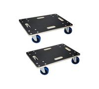 ECD Germany Lot de 2 Chariots à roulettes, 40x60 cm, Jusqu'à 800 kg, 4 Roues Pivotantes en PP, Plaque de Sérigraphie, Chariot de Déménagement, Transport de Meubles, Aide au Transport Déplacement