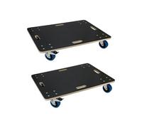ECD Germany Lot de 2 Chariots à roulettes avec 2 à Frein, 60x80cm, jusqu'à 800 kg, Plaque de Sérigraphie, Roues en Caoutchouc Pivotantes, Transport de Meubles, Aide au Transport, Chariot Déménagement
