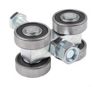 Lot de 2 chariots robustes à 4 roues pour canal d'entretoise de 3,5 cm, rouleau de poutre en acier galvanisé avec boulon M10, roue de levage à roulement à rainure profonde silencieuse, capacité de