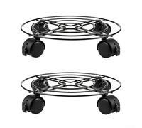 Lot de 2 chariots ronds en métal pour grands arbres en pot - Support mobile pour pot de fleurs - Pour intérieur et extérieur - 30 cm