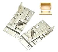 Lot de 2 charnières de plateau basculantes, kit plateau basculant pour tiroir d'évier en alliage zinc avec ressort, charnières pivotantes à 45 degrés pour panneaux d'armoires, commodes, ma