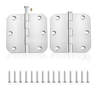 Lot de 2 charnières de porte en acier inoxydable - Roulement à billes - Pliable - Grande charnière robuste - Avec vis - 7,6 cm x 7,6 cm - Réglable - Pour porte en bois - Portail de jardin extérieur