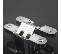 Lot de 2 charnières de porte invisibles pour réparation d'armoire en bois | Design dissimulé, invisible lorsqu'il est fermé, ouverture lisse, corps en alliage de zinc, broche en acier inoxydable