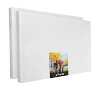 Lot de 2 châssis de 70 x 100 cm - Toile d'art blanche en polyester à peindre, prête à l'emploi, convient pour les peintures acryliques ou les peintures textiles, fournitures de projet de bricolage