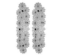 Lot de 2 chemins de table d'Halloween en dentelle de toile d'araignée noire