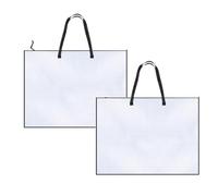 Lot de 2 chemises A2, porte-documents A2 et porte-documents artistiques A2, rangement pratique pour matériaux créatifs et documents, avec poignée et fermeture éclair, blanc