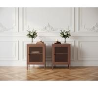 Lot de 2 chevets 1 porte CLARA métal édition limitée bordeaux BOBOCHIC Bordeaux