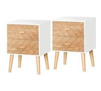 HOMCOM Lot de 2 Tables de Chevet Chiffonnier Commode Meuble de Rangement avec 4 tiroirs Scandinave 40L x 30l x 56H cm en Bois