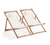 Lot de 2 chiliennes eucalyptus blanc Socoa - Oviala