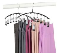 Lot de 2 cintres pour leggings pour placard, chapeaux pour placard avec 10 clips pouvant contenir 20 leggings, leggings et pantalons, convient pour chaussettes, culottes, sous-vêtements, pantalons