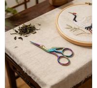 Lot de 2 ciseaux cigogne, design grue rétro-élégant multicolore, ciseaux d'artisanat 9,5 cm pour broderie, couture, coupe de fil délicate, construction métallique durable