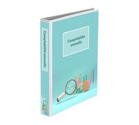 Lot de 2 - Classeur 4 anneaux cartonné Bruneau personnalisable A4 - Dos 4,5 cm blanc - - Bruneau