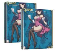 Lot de 2 classeurs à 3 anneaux de 1,5 cm et demi avec couverture de poche, 1/2 paquets de classeurs d'école, couverture rigide, dessin animé sexy