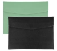 Lot de 2 classeurs A4 en similicuir, étanches, vert/noir