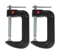Lot de 2 clips en C robustes à dégagement rapide pour fer ductile de 10,2 cm avec cadre en fonte malléable, broche chromée et coussinet pivotant pour le travail du bois