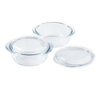 Lot de 2 cocottes - PYREX - Verre - Rond - 1,6 L