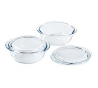 Lot de 2 cocottes - PYREX - Verre - Rond - 1 L