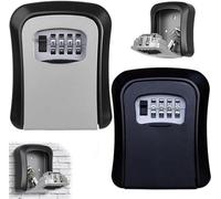 Lot de 2 coffrets à clés suspendus résistants aux intempéries pour clés et cartes, coffret à clés mural pour les clés de maison, coffret à clés robuste et sécurisé pour l'intérieur et l'extérieur (gri