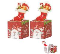 Lot De 2 Coffrets Surprises DIY De Noël Avec Pochettes Réutilisables, Boîte Cadeau Originale Pour Billets Et Bons Cadeaux, Boîte À Tirage Décorée Sapin De Noël, Idée Cadeau