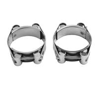 Lot de 2 colliers de serrage à double tête en acier inoxydable pour tuyaux | Ces colliers de serrage à double tête en acier inoxydable offrent un maintien sûr et sans fuite sur les tuyaux de moteur