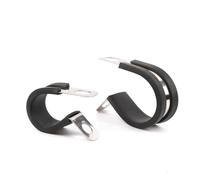 Lot de 2 colliers de serrage en acier inoxydable 304 avec revêtement en | Pinces en P avec coussin en caoutchouc, bande réglable, amortissement des vibrations (6 mm)