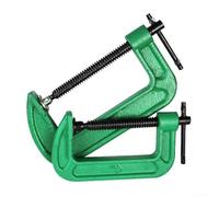 Lot de 2 colliers de serrage en C en acier robuste de 10,2 cm avec poignée de 510,3 kg, coussinet pivotant antidérapant pour travaux de construction, soudure, projets de bricolage, vert