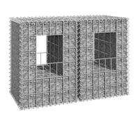 Lot de 2 colonnes de gabion - 40 x 40 x 60 cm - En fer - Inoxydable et résistant aux intempéries - Pour jardin et terrasse - Section transversale stable de 3,5 mm avec haut et bas