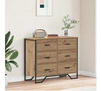 Lot de 2 Commode avec Tiroir - vidaXL - Buffet bas, vaisselier intérieure(1 pc) - bois d'ingénierie - chêne artisanal - 91 x 35,5 x