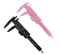 Lot de 2 compas à coulisse en plastique avec mécanisme coulissant pour des lectures précises sur de petits objets dans l'atelier, la salle de t l'utilisation à la maison (noir et rose)