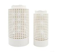 Lot de 2 composteurs en PVC pour parterres surélevés, conteneur compact avec couvercle hermétique et ventilateur intégré, décomposition rapide des déchets organiques, blanc, petite taille