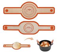 Lot de 2 comprenant une corbeille à pain ovale et une corbeille à pain ronde en silicone pour les gratins, des tapis de cuisson en silicone antiadhésifs, des corbeilles à pain à longues poignées, un i