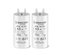 Lot de 2 Condensateurs 4,5 uF pour Volet Roulant SOMFY, SIMU, NICE - Condensateur 10 000 Heures pour Moteur de Volet Radio ou Filaire 17Nm - Condensateur Deux Cosses Faston 2,8mm pour Moteur de Store