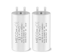 Lot de 2 Condensateurs Volet Roulant 3,3 µF 450V Cosses Faston 2,8 mm - Compatibles Moteur Somfy, Simu 10 Nm - Condensateurs Permanents MECO avec Mousses de Maintien