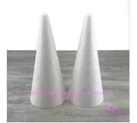 Lot de 2 cônes en polystyrène plein de 28 cm de haut, diamètre de base 12 cm, densité supérieure - Unique