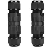 Lot de 2 connecteurs de fils basse tension étanches, connecteur d'épissure sans vis IP68, raccord électrique 3 conducteurs pour éclairage LED extérieur, fontaines de jardin, éclairage public