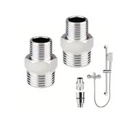 Lot de 2 connecteurs de tuyau de douche, raccords filetés mâle vers femelle, connecteur de douche réducteur, raccords de tuyauterie d'eau, adaptateur de douche