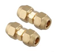 Lot de 2 connecteurs de tuyau en cuivre à double mamelon en laiton pour climatisation, connexion sans soudure,
