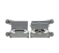 Lot de 2 connecteurs robustes HDC-HE-24, 24 broches, étanches, for l'aviation, avec couvercle protection, 500 V, 16 A